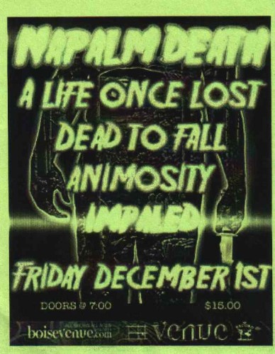 Impaled napalm death flyer