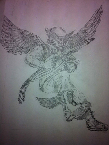 Fallshchirmjäger high on fire sketch